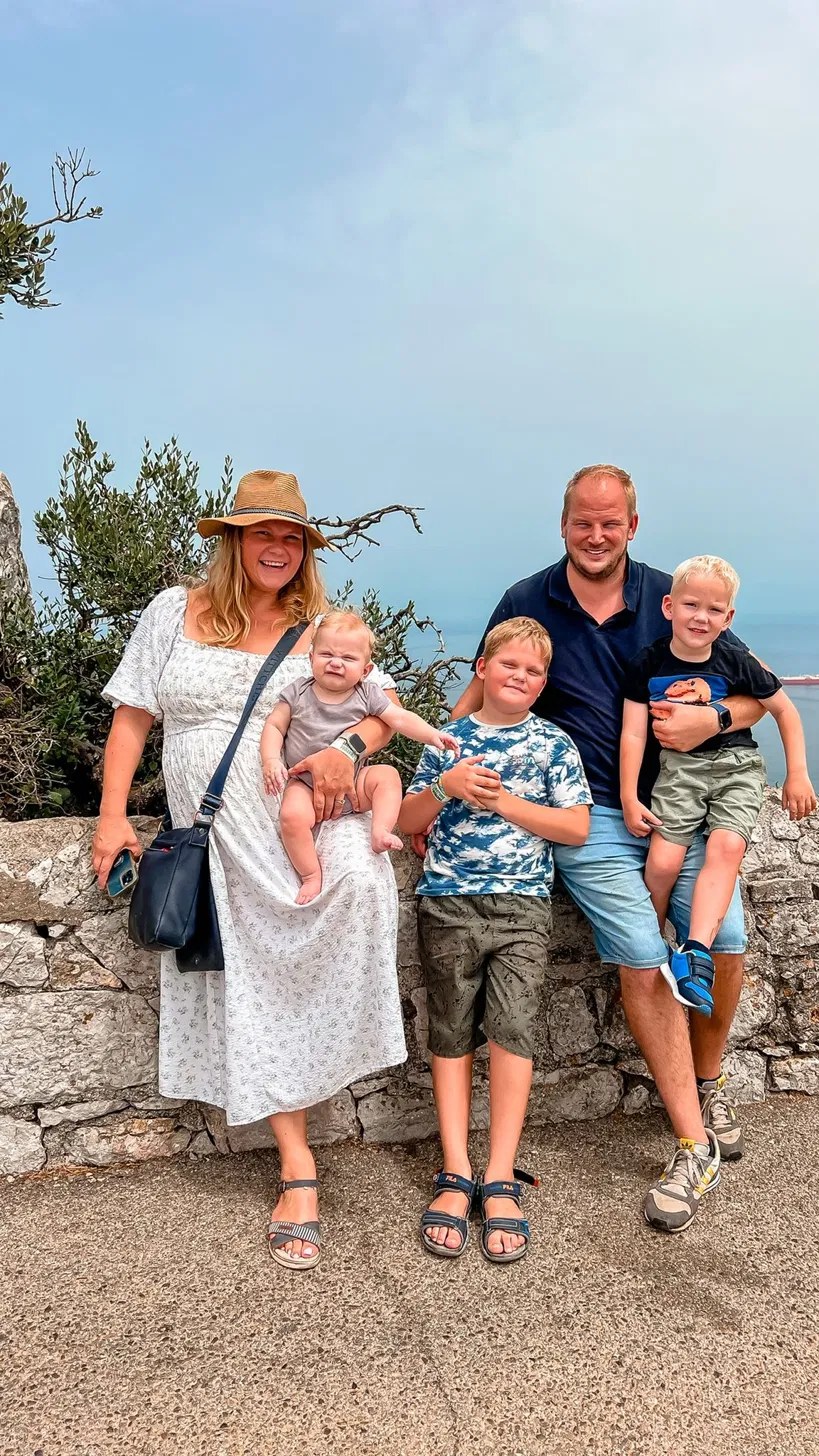 The five of us by the sea